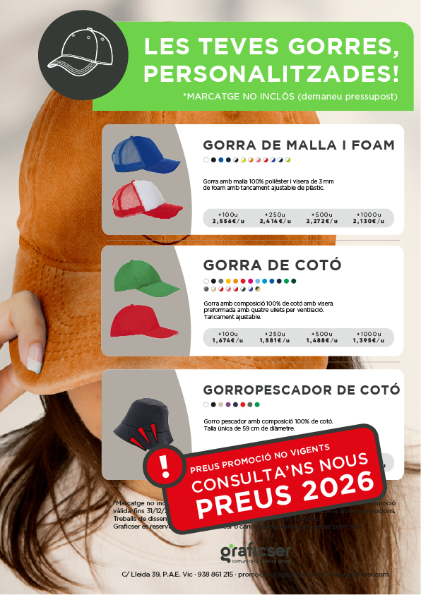260112 PROMOCIÓ GORRES PERSONALITZADES